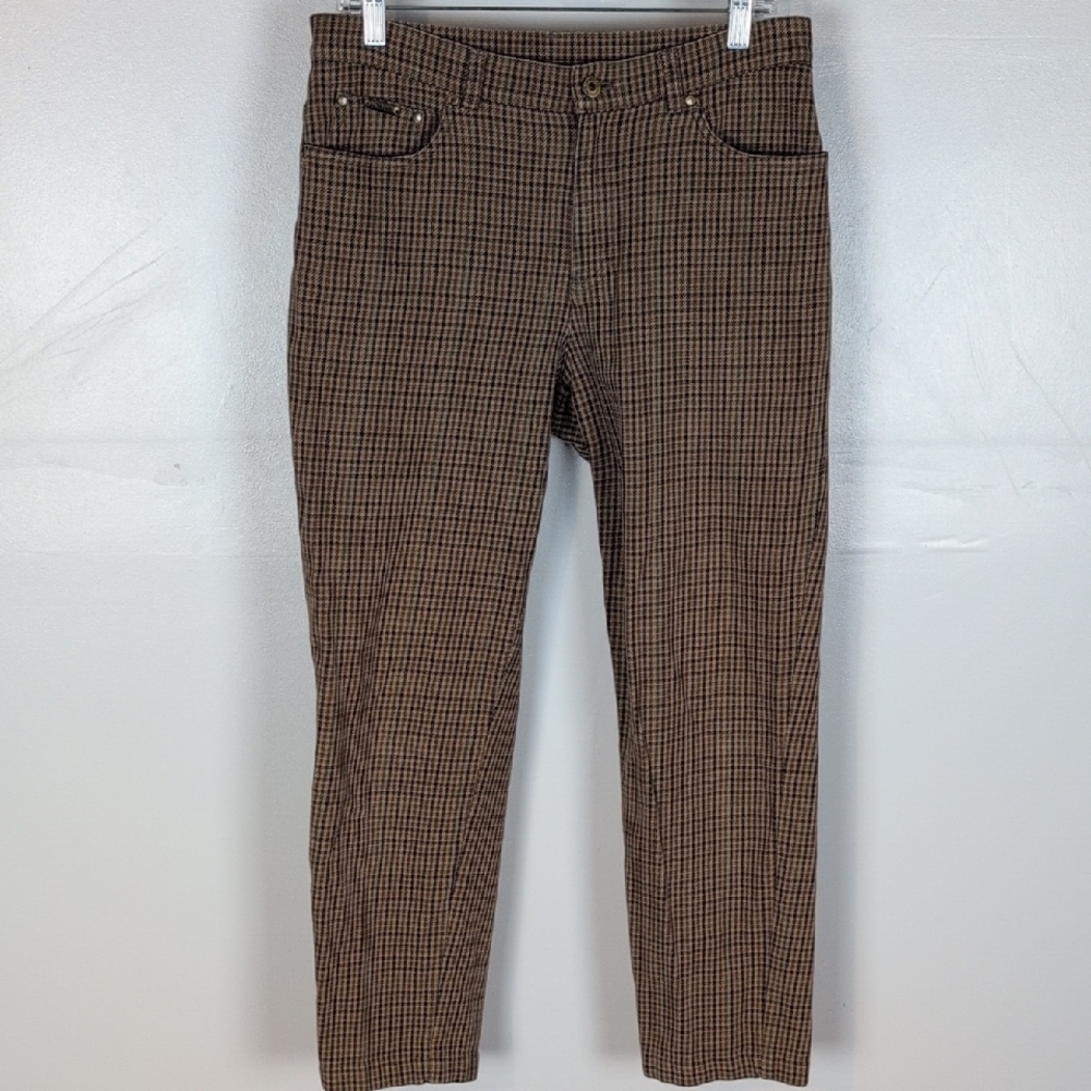 Lauren Ralph Lauren Houndstooth Plaid Cropped Pants